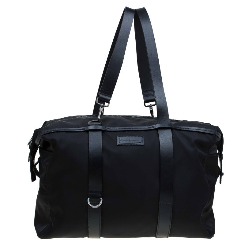 Ferragamo leather discount trimmed weekender