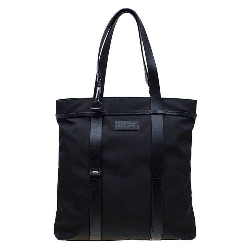 Pre Owned Salvatore Ferragamo Black Nylon Tote
