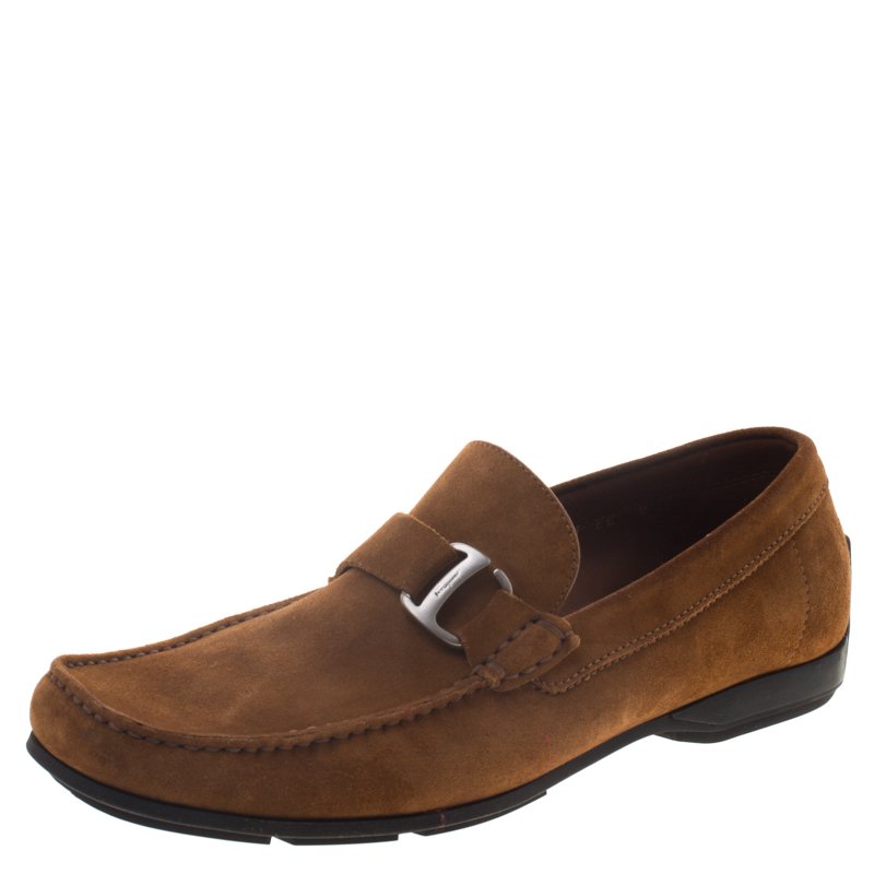 Salvatore Ferragamo Brown Suede Loafers Size 41