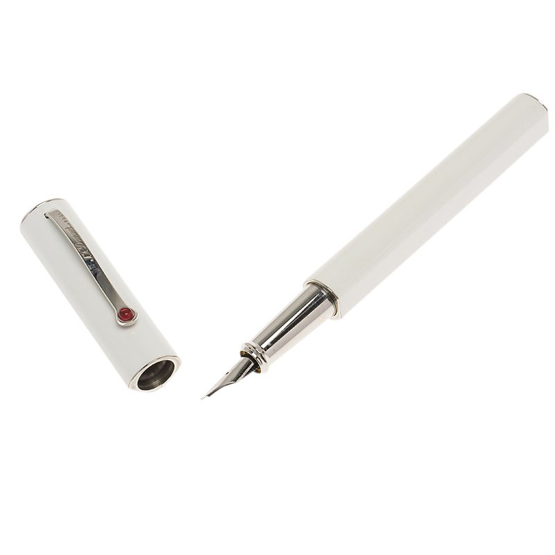 S.T. Dupont Mon Dupont Karl Lagerfeld White Lacquer Palladium Finish Fountain Pen