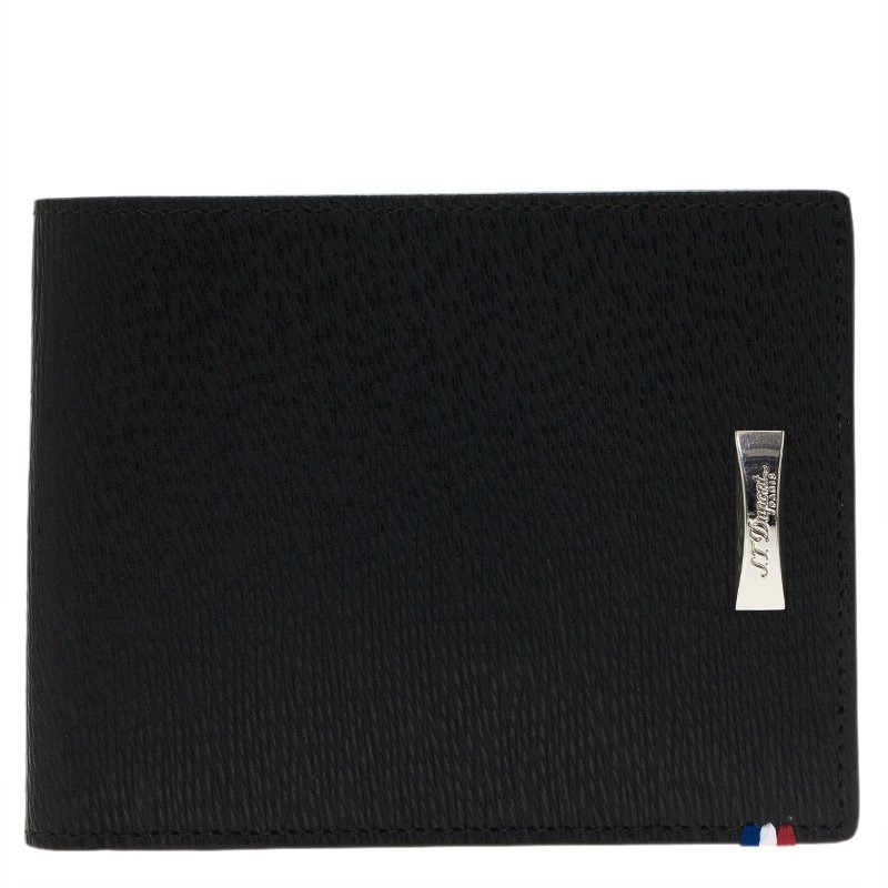 S.T. Dupont Black Leather Bi Fold Wallet 