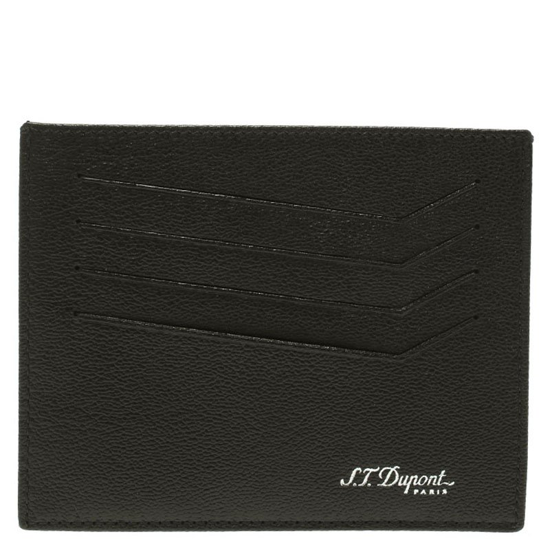 S.T. Dupont Black Leather Card Holder 4CC
