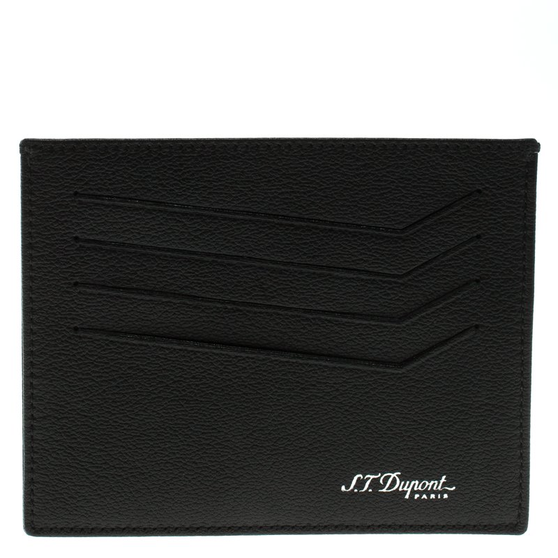 S.T. Dupont Black Leather Card Holder 4CC