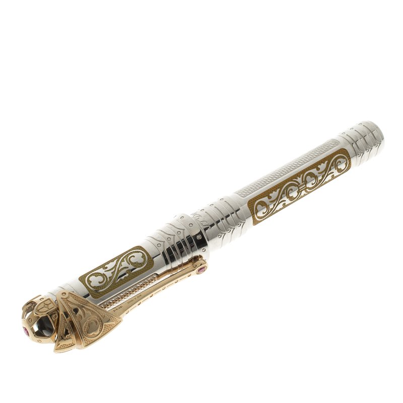 S.T.Dupont White Knight Limited Edition President Fountain Pen, with 18k Gold Nib