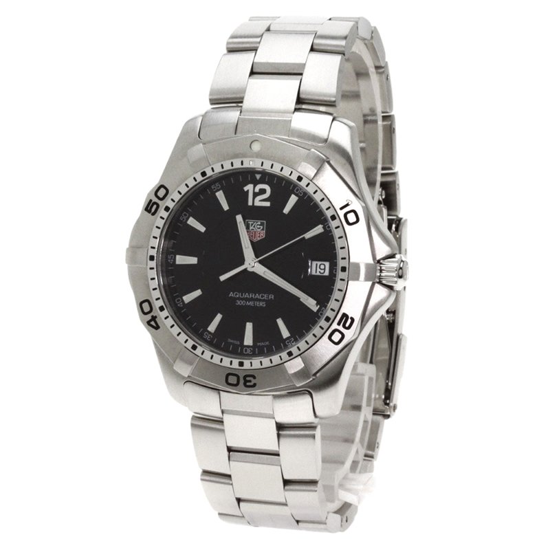 Tag Heuer Black Stainless Steel Aquaracer Men's Wristwatch 40MM
