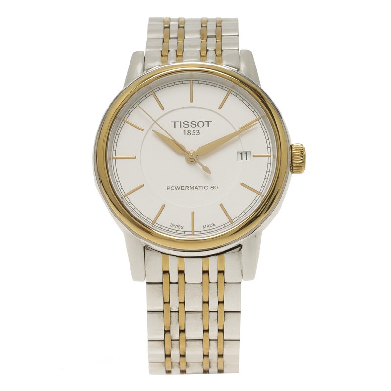 Tissot White Gold-Plated Stainless Steel Carson Men's Wristwatch 40MM