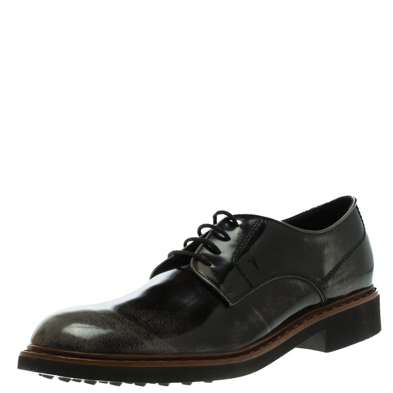 Tod's Black Leather Lace Up Derby Size 47