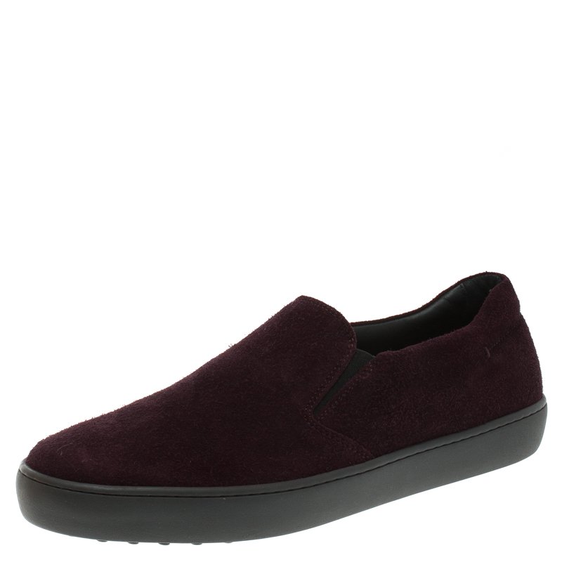 Tod's Purple Suede Slip On Sneakers Size 42