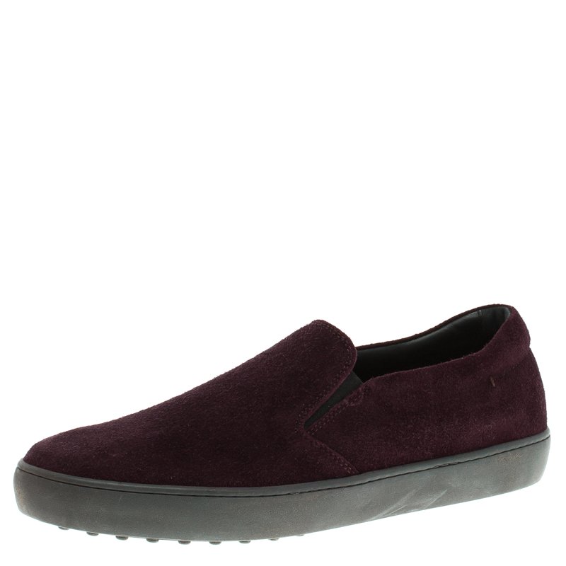 Tod's Purple Suede Slip On Sneakers Size 42.5