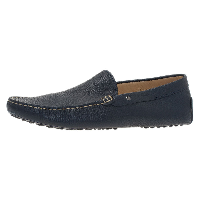 tod's navy blue loafers