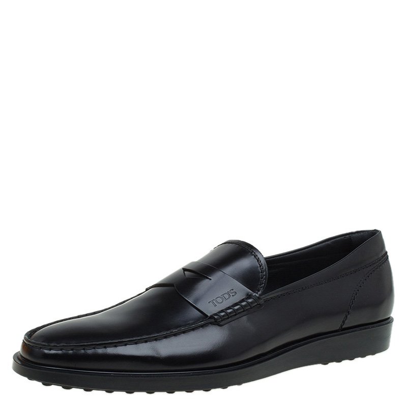 مملوكة مسبقًا Tod's Black Leather Penny Loafers Size 40