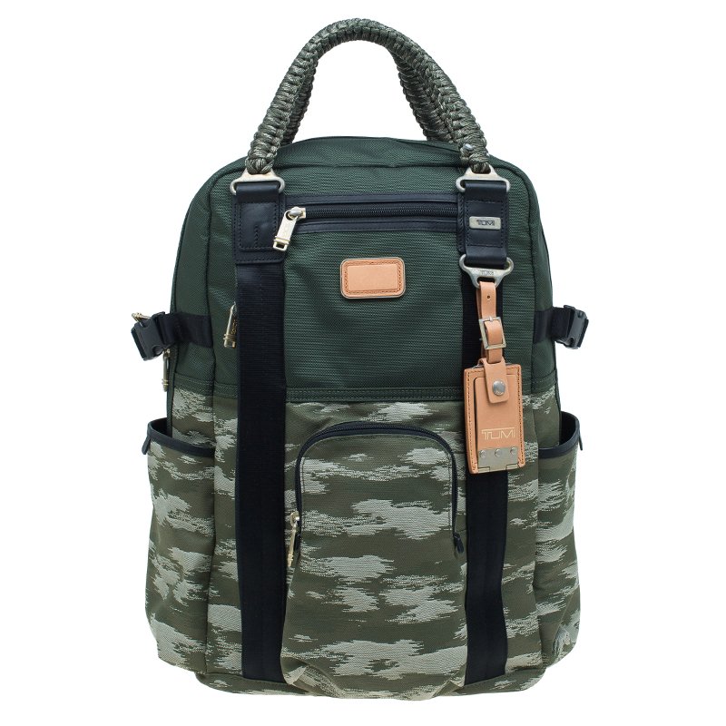 Tumi Navy Green Nylon Alpha Bravo Lejeune Backpack