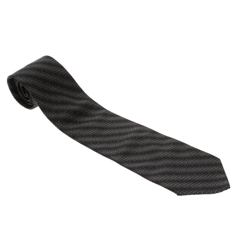 مملوكة مسبقًا ربطة عنق فالنتينو تراديشنال حرير زخرفة منقط مونوكرومي