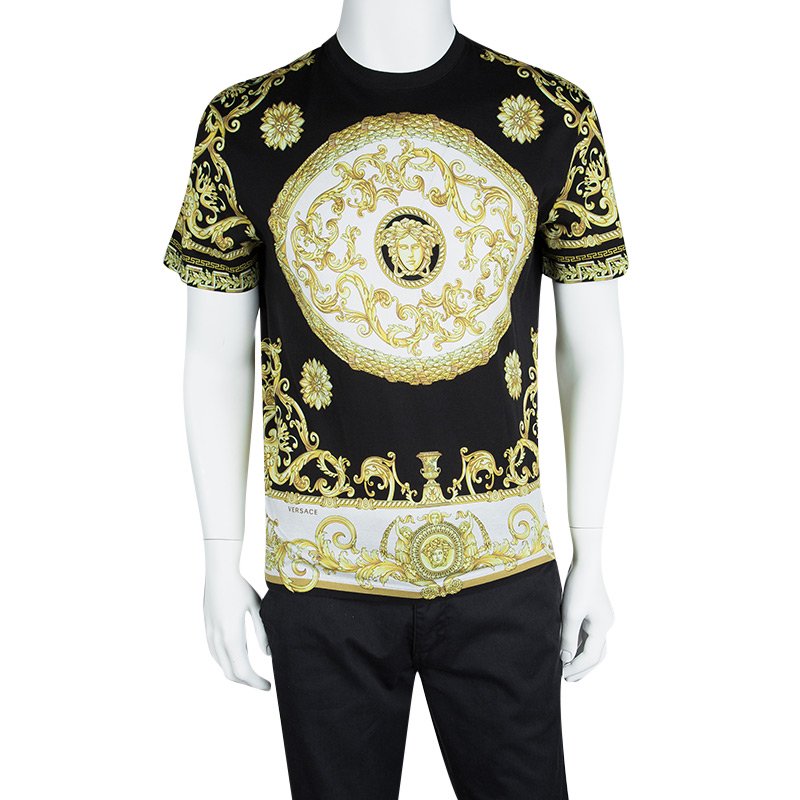 Versace Black Medusa Head Print T-Shirt 