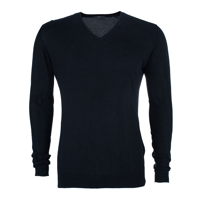 Z Zegna Men's Black V-Neck Sweater XL