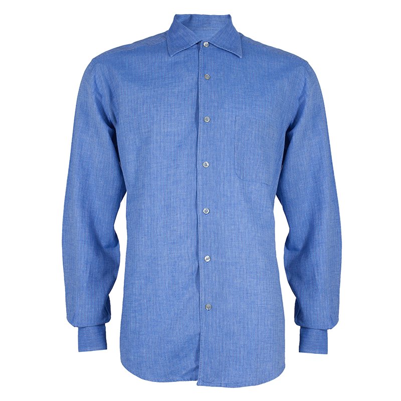 Z Zegna Mens Blue Shirt XL