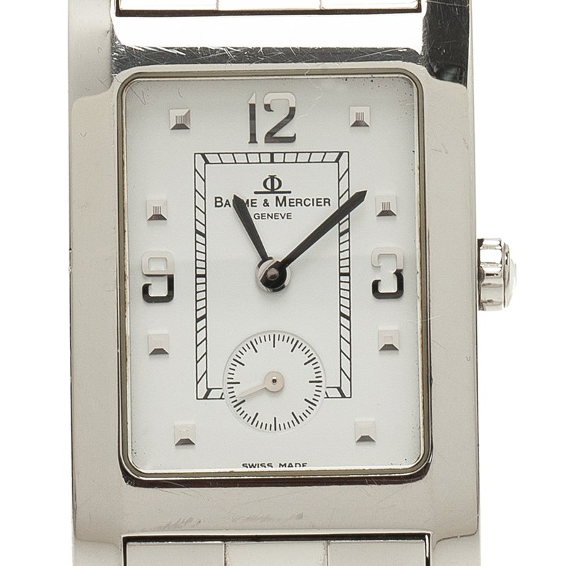 Baume & Mercier White Stainless Steel Hampton Men's Wristwatch 24MM