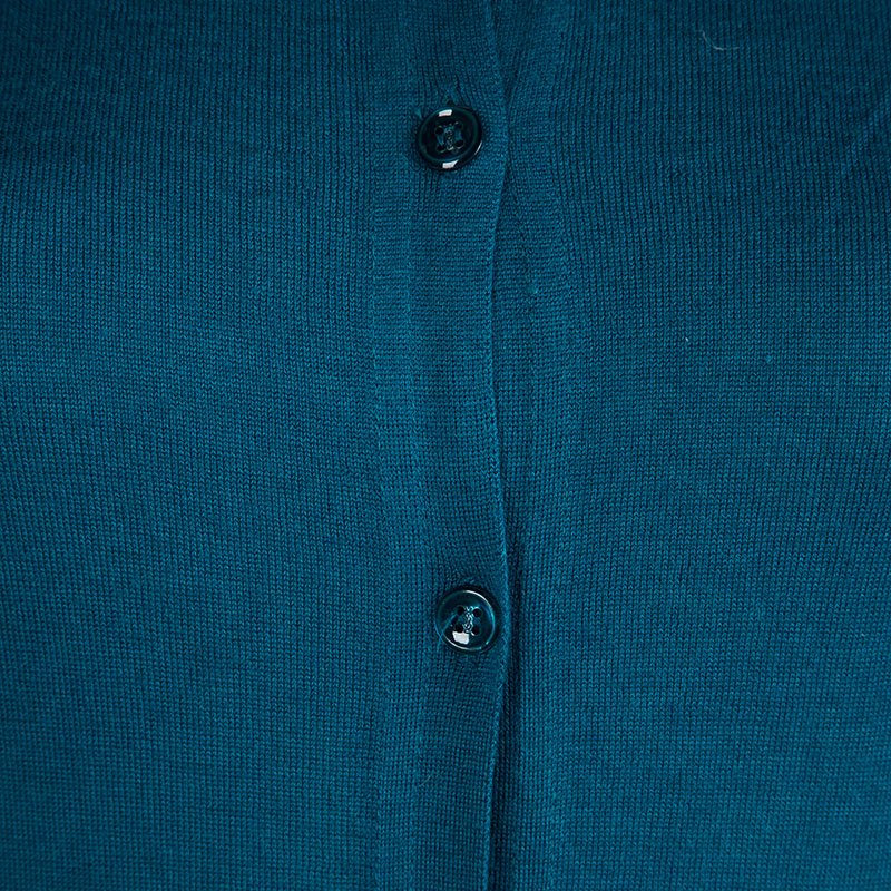 مملوكة مسبقًا Yves Saint Laurent Blue Cashmere Button Down Cardigan S