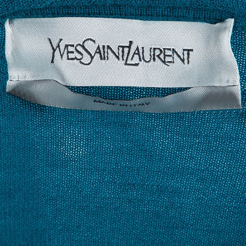 مملوكة مسبقًا Yves Saint Laurent Blue Cashmere Button Down Cardigan S