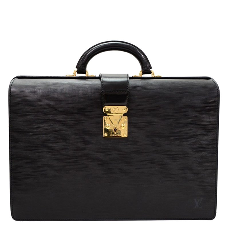 Louis Vuitton Black Epi Leather Serviette Fermoir Briefcase Louis Vuitton | TLC