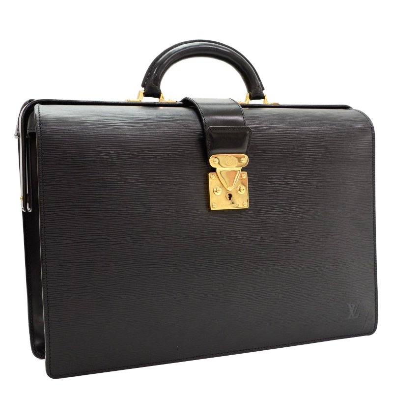 Louis Vuitton Black Epi Leather Serviette Fermoir Briefcase Louis Vuitton |  TLC