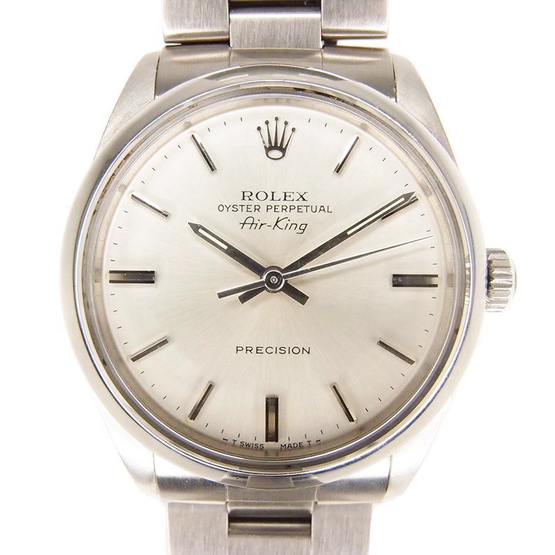 مملوكة مسبقًا ساعة يد رولكس أيركينغ فضي ستانلس ستيل للرجال 34مم