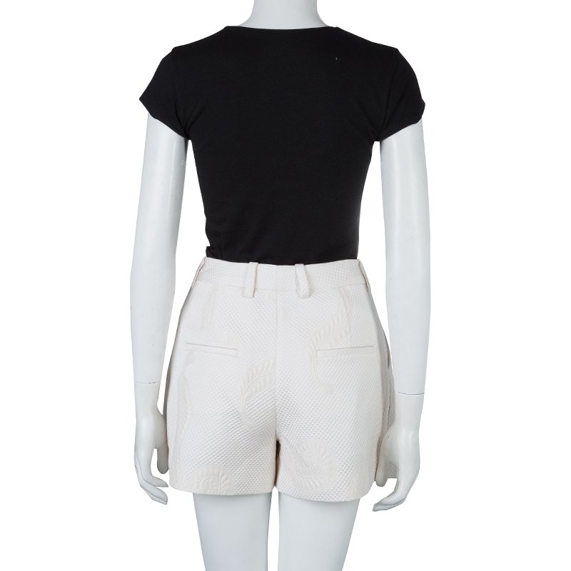 Pre Owned 3.1 Phillip Lim Off White Embossed Pleated Shorts S