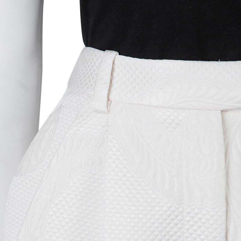 Pre Owned 3.1 Phillip Lim Off White Embossed Pleated Shorts S
