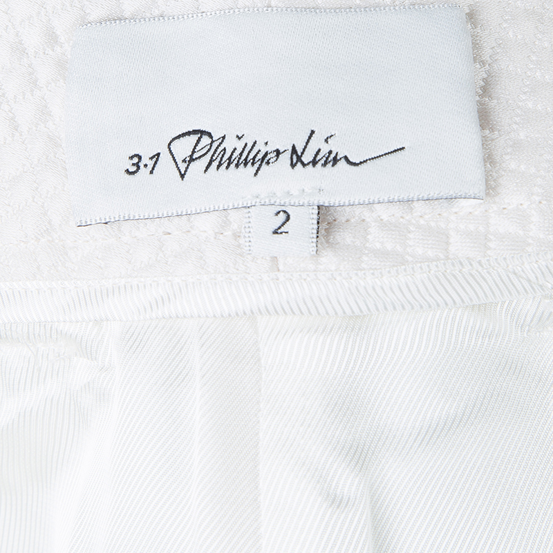 Pre Owned 3.1 Phillip Lim Off White Embossed Pleated Shorts S