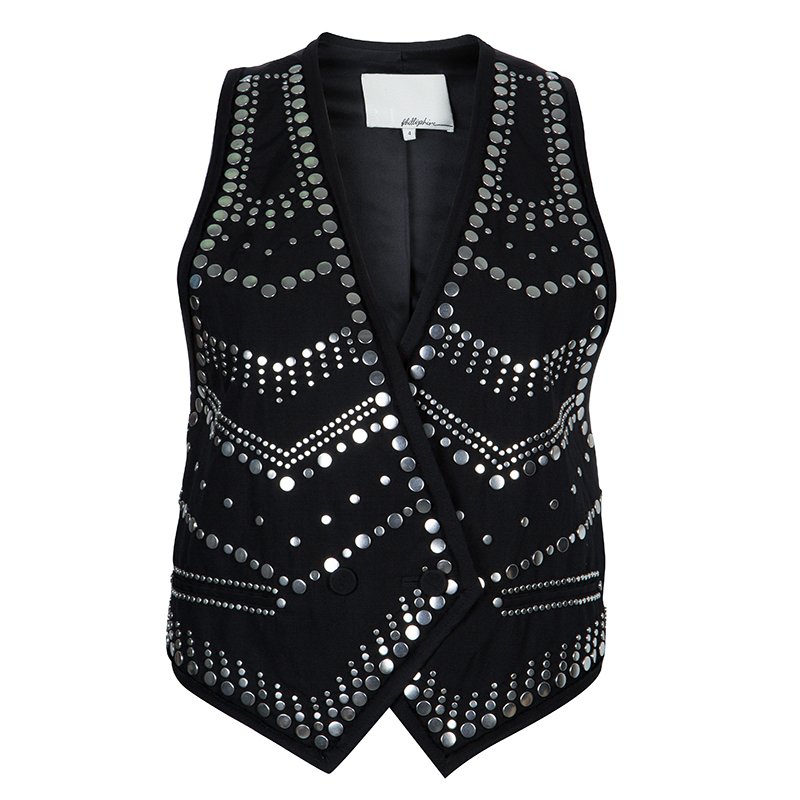 Pre Owned 3.1 Phillip Lim Black Metal Studded Sleeveless Vest S