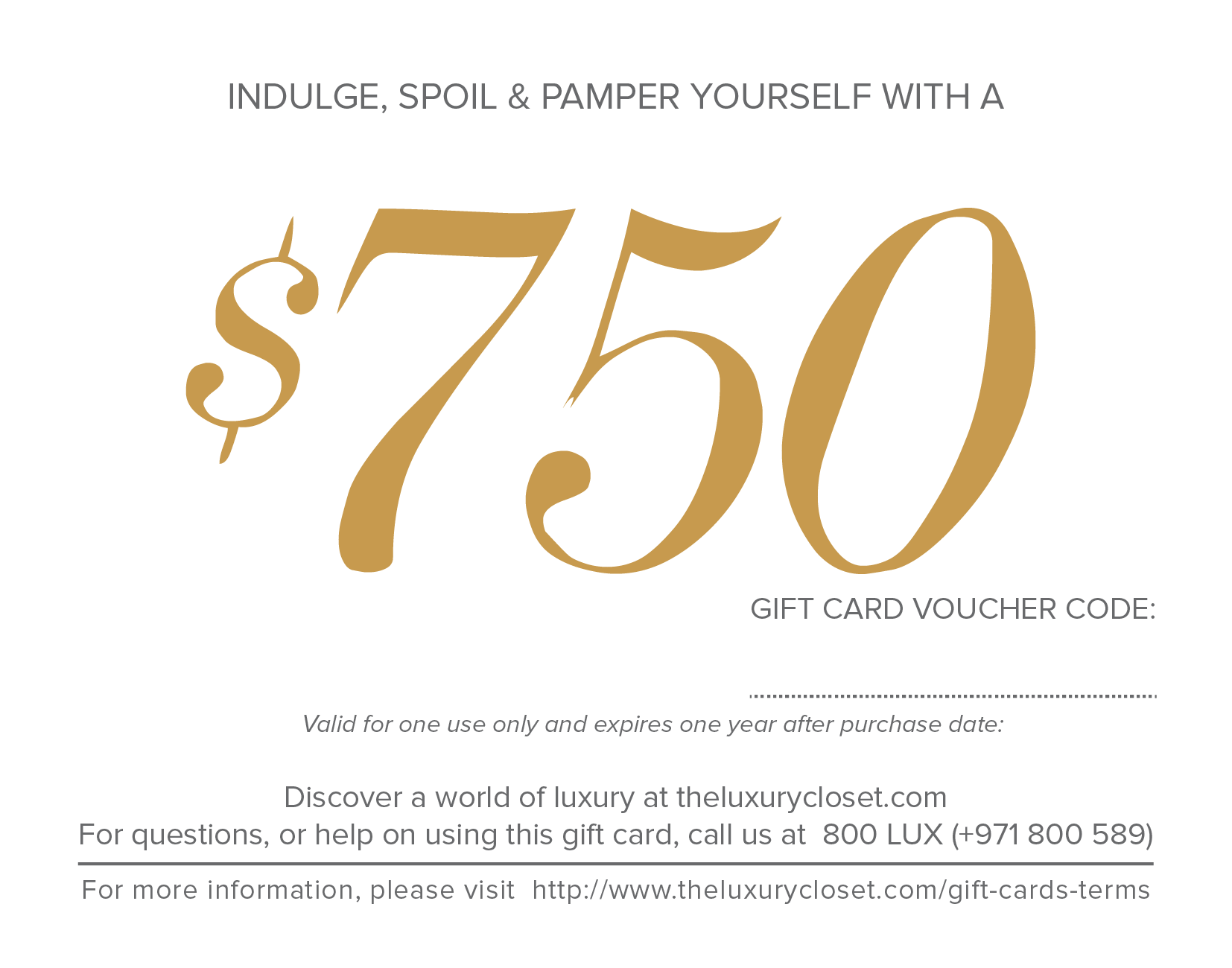 $750 Gift Voucher