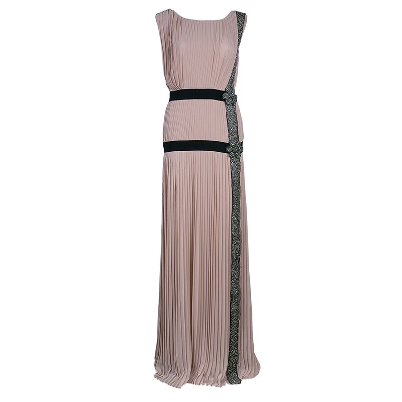 Alberta Ferretti Blush Pink Embellished Gown M