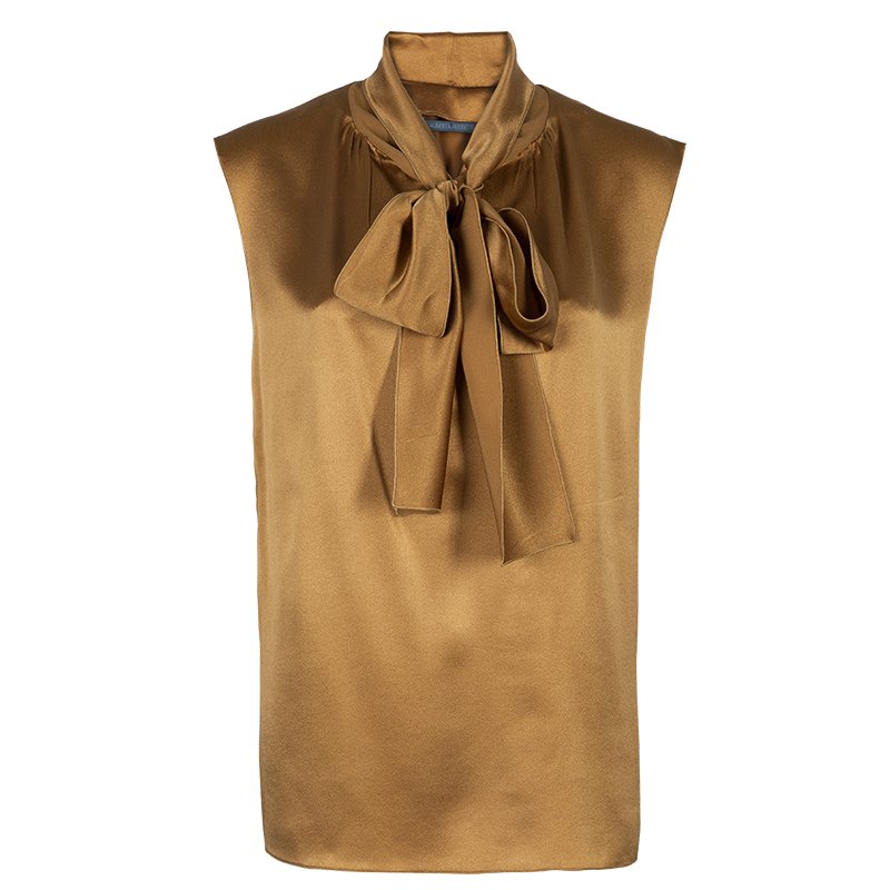 Pre Owned Alberta Ferretti Medallion Neck Tie Top L