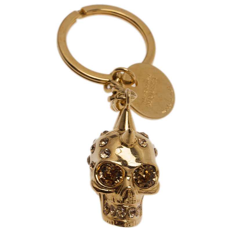 Alexander McQueen Gold Strass Punk Skull Keyring Alexander McQueen | TLC