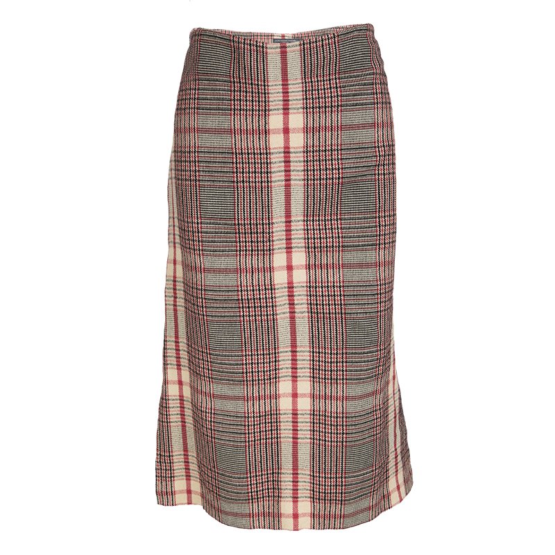 Pre Owned Alexander McQueen Multicolor Plaid High Waist Skirt M