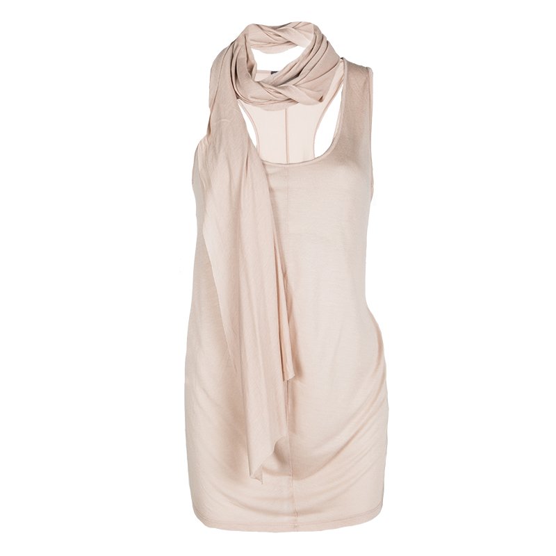 Pre Owned Alexander McQueen Blush Pink Drape Detail Tank Top M
