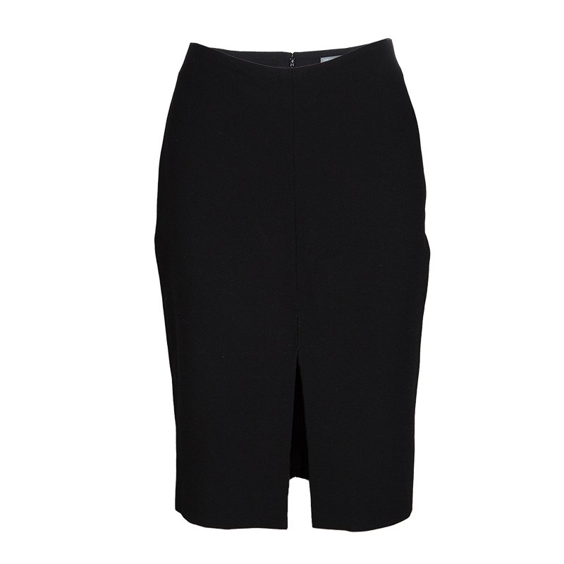 Pre Owned Alexander McQueen Black Wool Pencil Skirt M