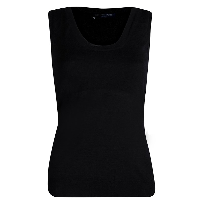 Pre Owned Alexander Mcqueen Black Cashmere Sleeveless Top S 
