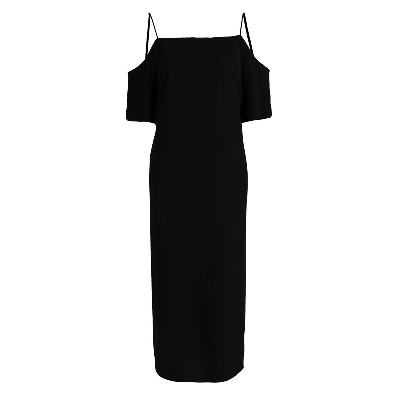 T by Alexander Wang Black Cold Shoulder Shift Dress L 