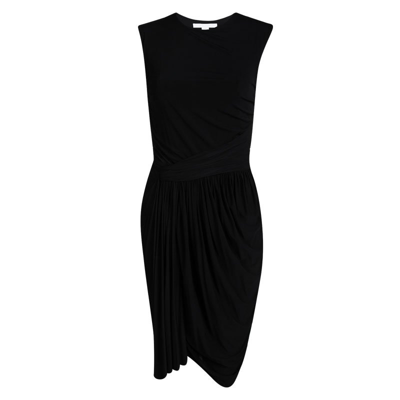 Pre Owned Alexander Wang Black Cutout Detail Sleeveless Draped Dress M