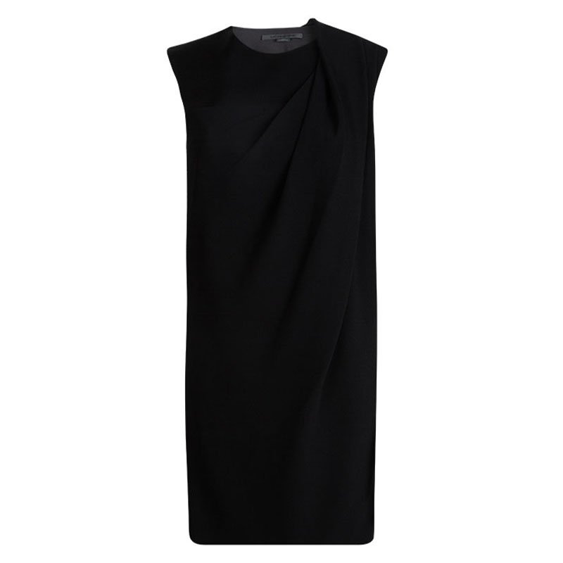 Pre Owned Alexander Wang Black Drape Detail Sleeveless Dress M