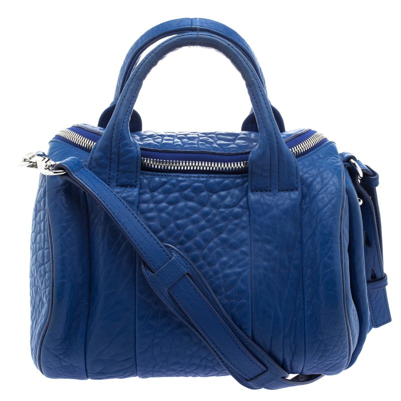 Pre Owned Alexander Wang Blue Leather Mini Rockie Satchel