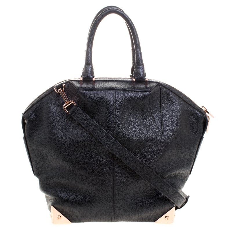 Alexander Wang Black Soft Leather Small Emile Top Handle Bag