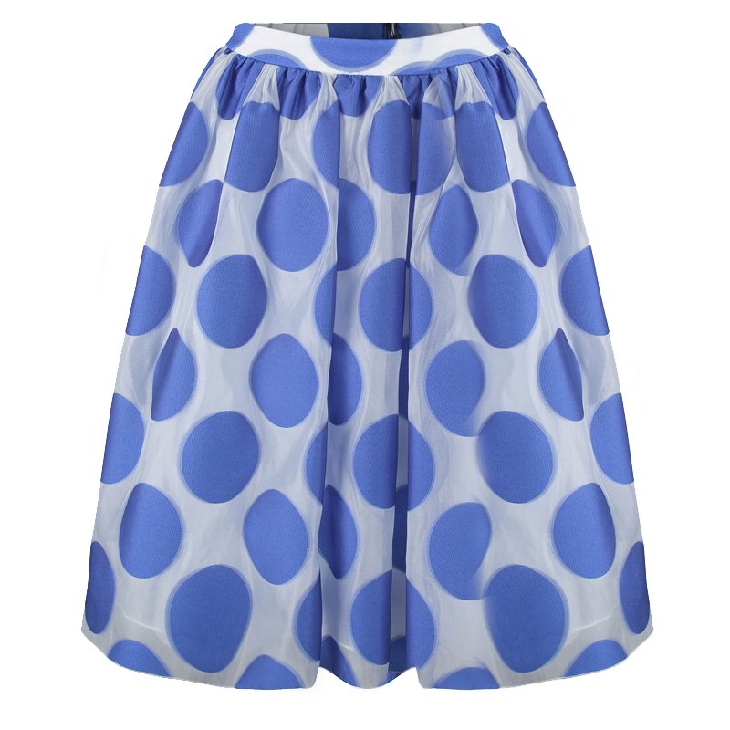 Alice + Olivia Camille Gathered Polka Dot Skirt S