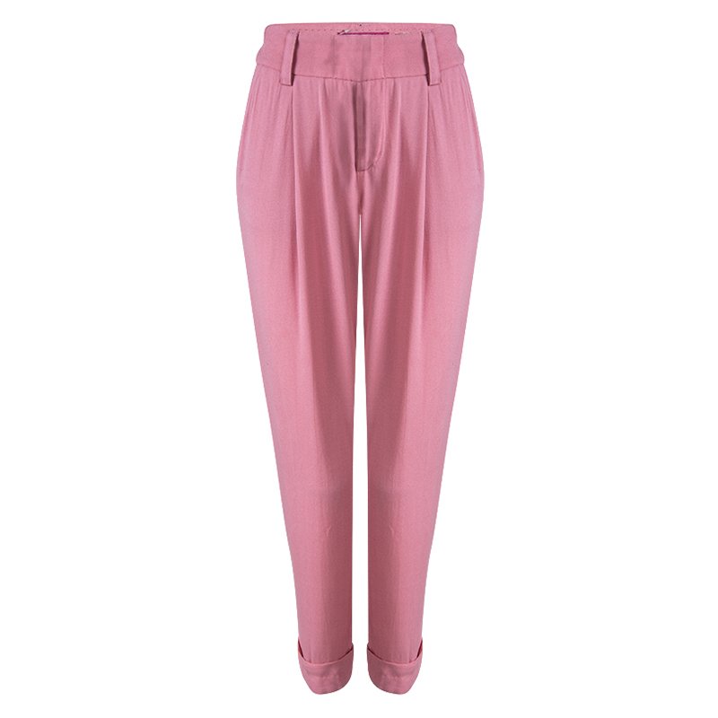 Alice + Olivia Pastel Pink Pleat Detail Arthur Pants S