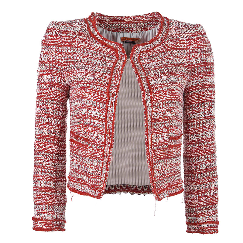 red and white tweed jacket