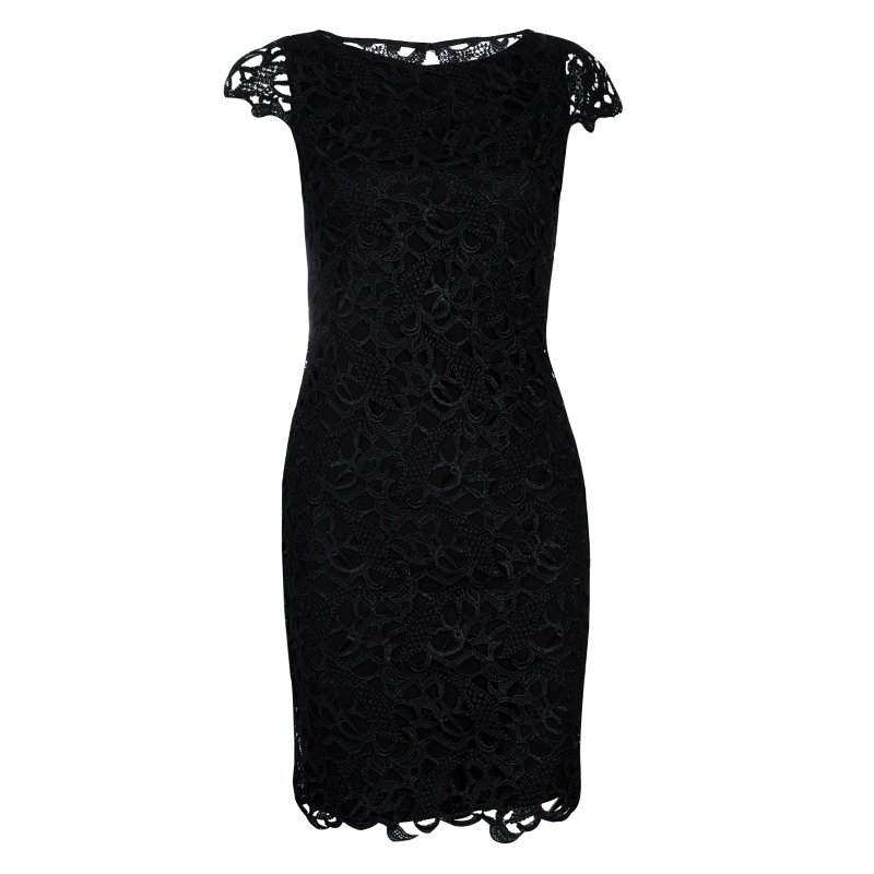 alice olivia black lace dress