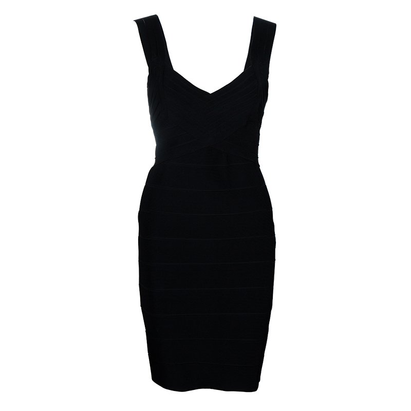 Pre Owned Alice + Olivia Black Bandage Dress M