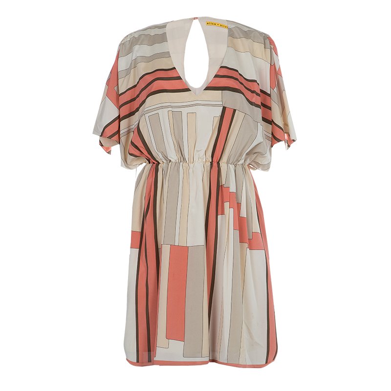 فستان آليس + اوليفيا حرير متعدد الألوان M