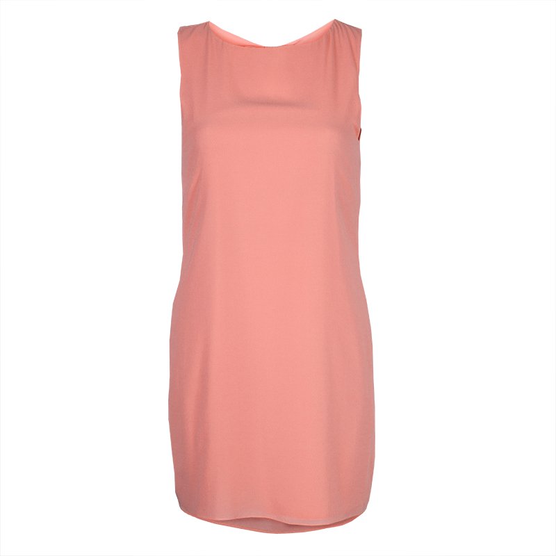 Pre Owned Alice + Olivia Pink Cutout Back Bow Detail Sleeveless Silk Dress XS